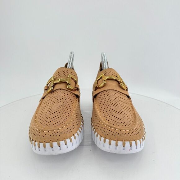 Ilse Jacobsen Women Tulip Bit Platform Slip On Shoe Size 41 11 Taupe Gold Loafer - Picture 4 of 15